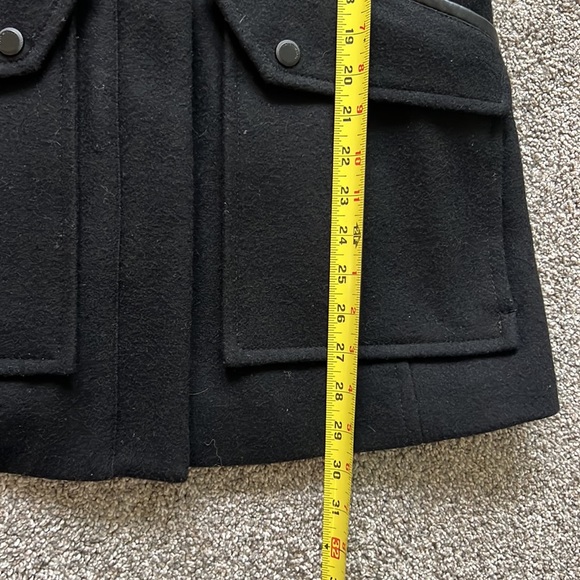 Marc New York, Andrew Marc, black pea coat with fur hood size 2 - Picture 7 of 8